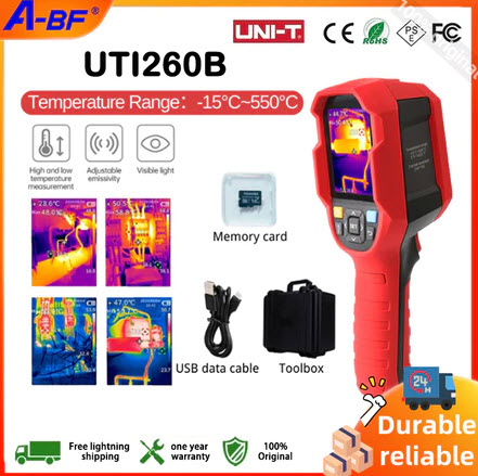 Uni-t UTi260B อินฟราเรดความร้อน -15~550°C เครื่องวัดอุณหภูมิอินฟราเรด USB 256*192 พิกเซล สําหรับถ่ายภาพ