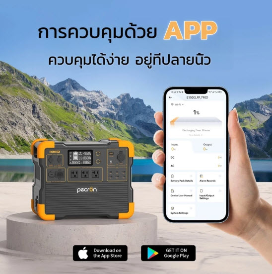 pecron รุ่นE1500LFP Power Station 2200W1536WH480000mAhแบตเตอรี่สำรองพกพา/เครื่องสำรองไฟ - Image 6