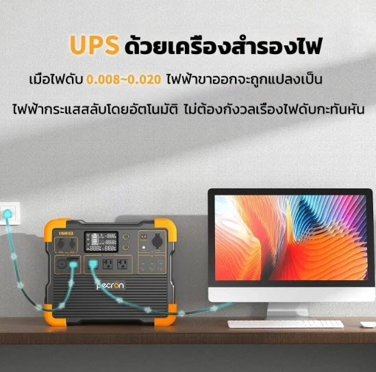 pecron รุ่นE1500LFP Power Station 2200W1536WH480000mAhแบตเตอรี่สำรองพกพา/เครื่องสำรองไฟ - Image 5