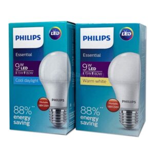 PHILIPS หลอดไฟ LED BULB รุ่นEssential 9W ขั้วE27 รุ่นกล่องเขียว ลงลัง 12หลอด