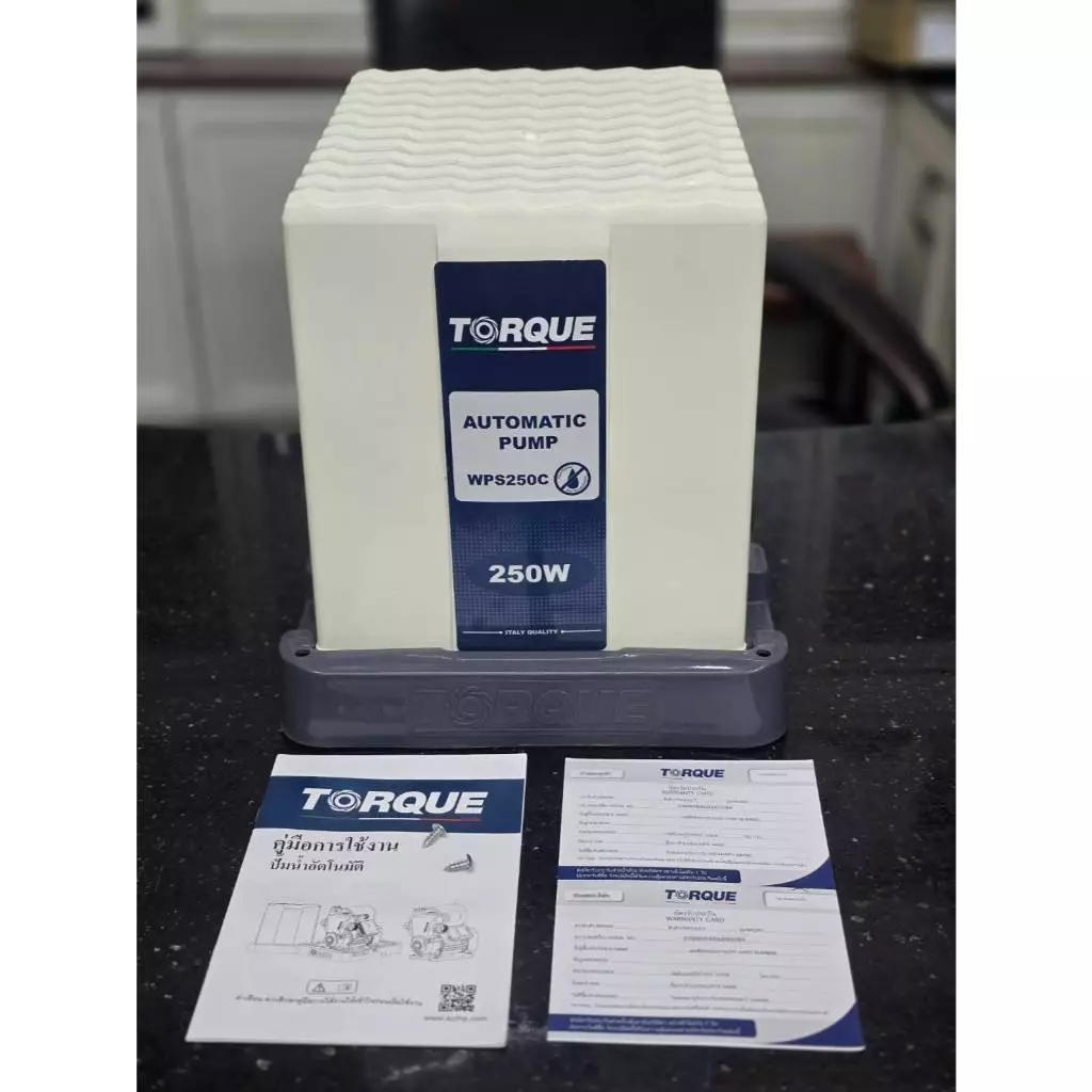 ปั๊มอัตโนมัติแรงดันคงที่ ตัดน้ำแห้ง ระบบอิเล็กทรอนิก 200w ขนาด 1" ยี่ห้อ TORQUE รุ่น TQ-WPS C